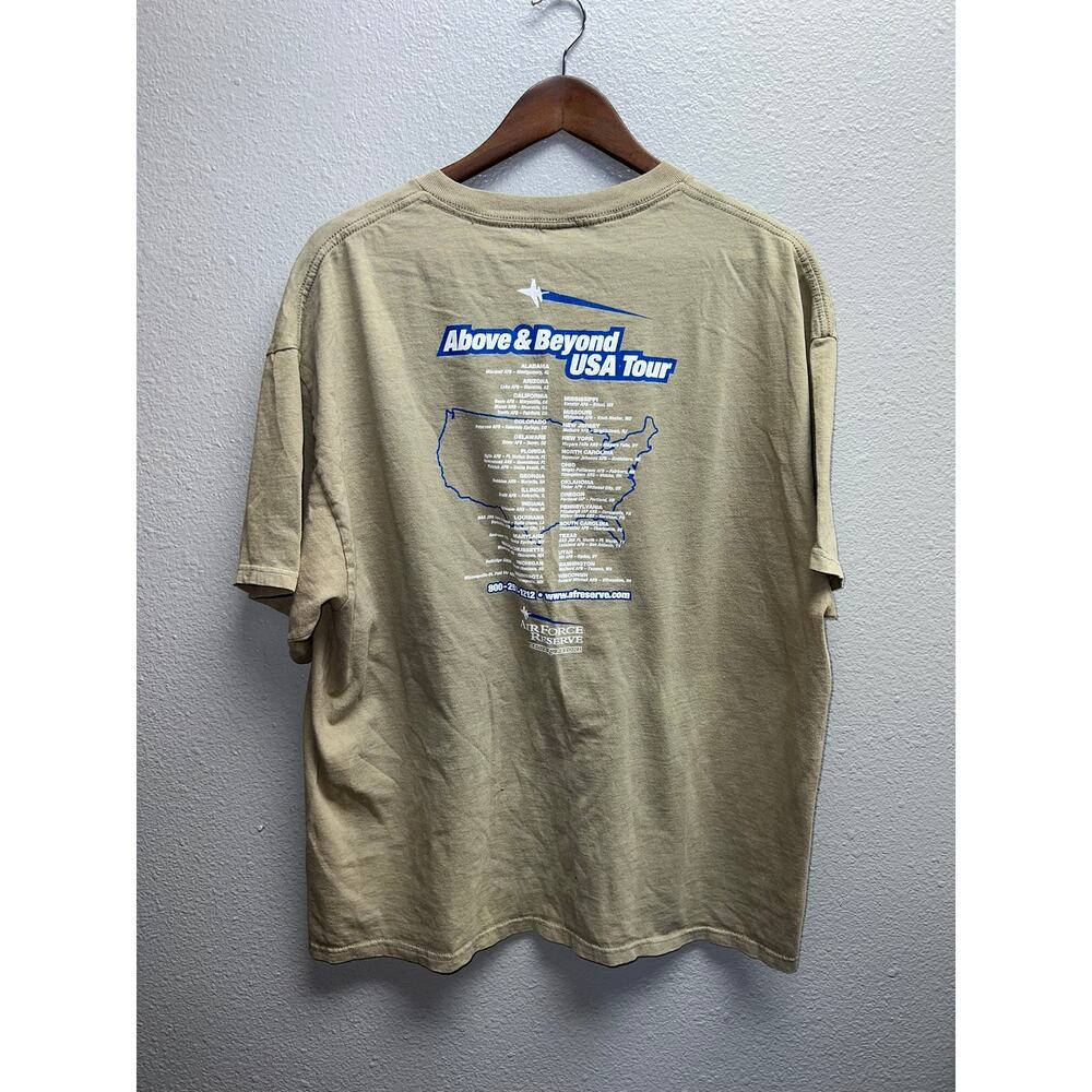 Vintage Air Force Reserve Shirt Above & Beyond Tour Graphic Brown Tee X-Large